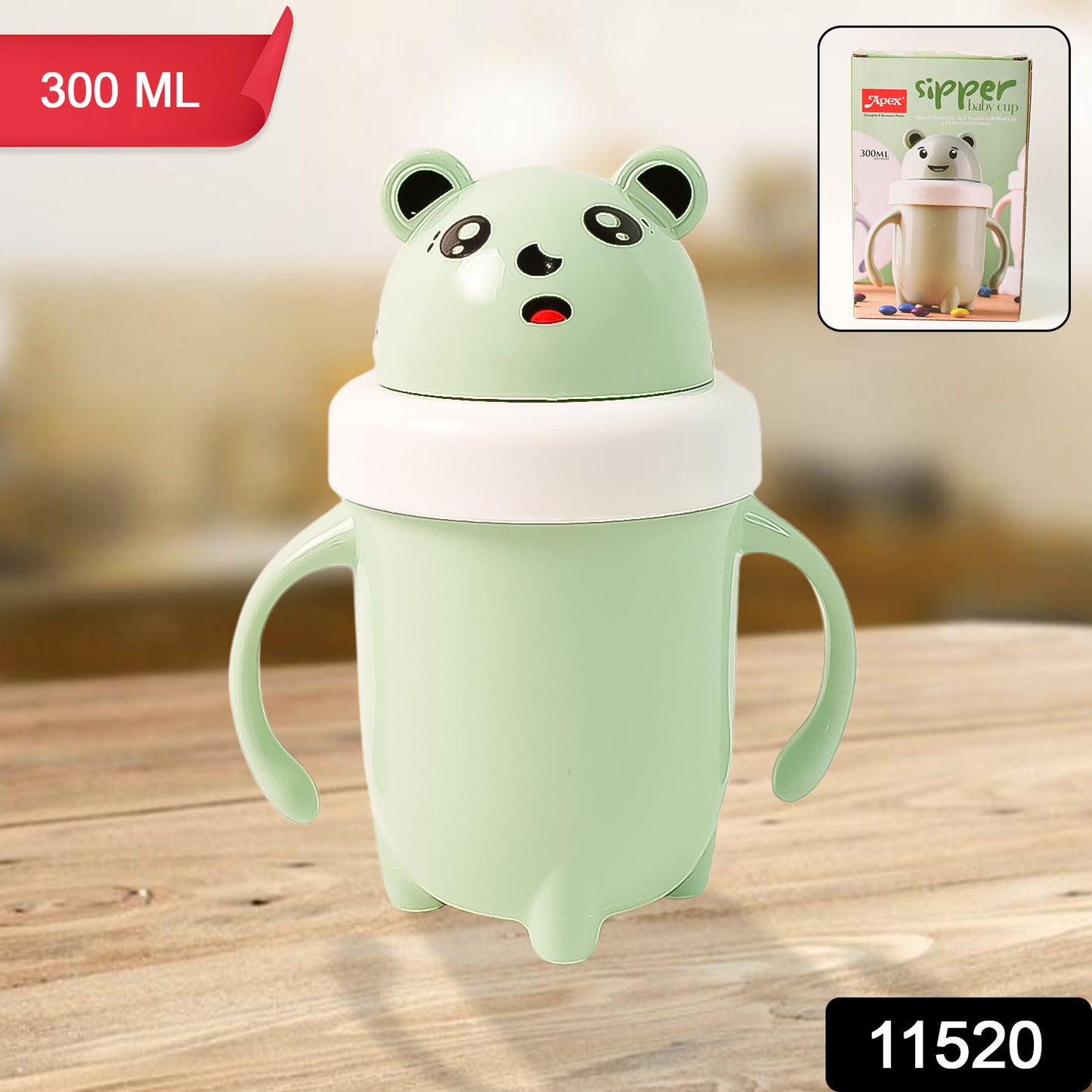 Apex Sipper Baby Cup Training Cup With Handles Spill Proof Leak Proof (300 Ml Approx)